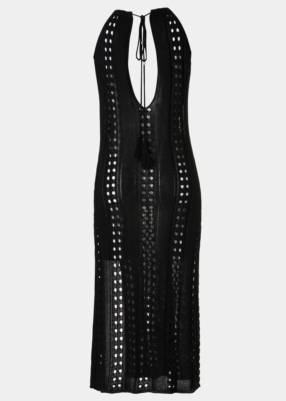 Black Knitted Beachwear w/ Halter Neck